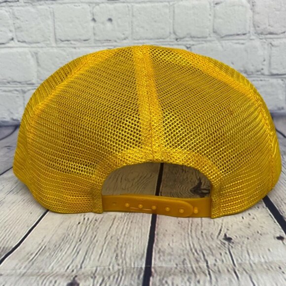 Vintage A1 Tires Trucker Hat Mesh Rope Cap Snapback Embroidered Patch Yellow - Picture 3 of 9